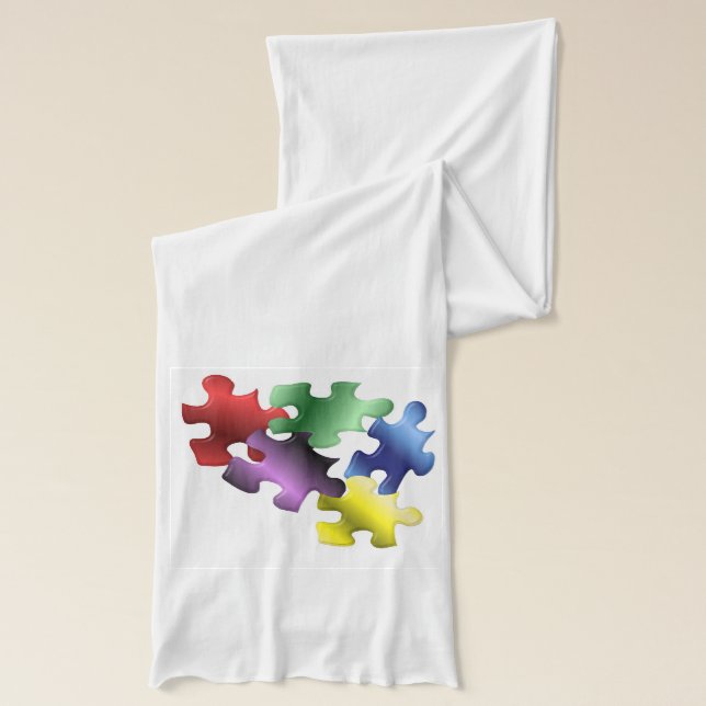 Autism Awareness Puzzle Pieces Scarf (Left)