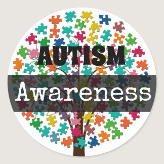 AUTISM Awareness Puzzle pieces Tree Stickers