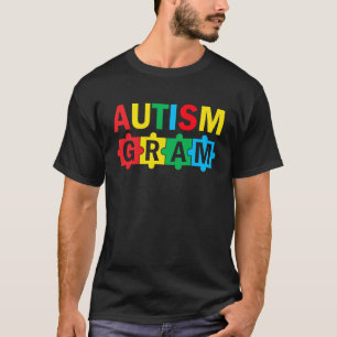 Autism Awareness Puzzle Ribbon Proud Autism Gram T-Shirt