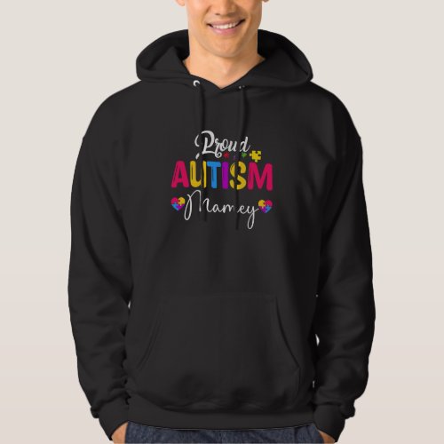Autism Awareness Puzzle Ribbon  Proud Autism Mamey Hoodie