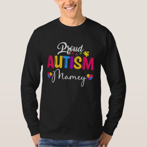 Autism Awareness Puzzle Ribbon  Proud Autism Mamey T_Shirt