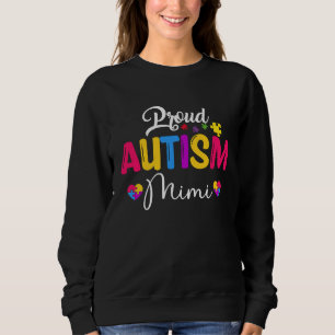Autism Awareness Puzzle Ribbon Proud Autism Mimi Sweatshirt