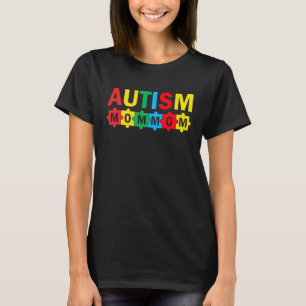 Autism Awareness Puzzle Ribbon Proud Autism Mommom T-Shirt