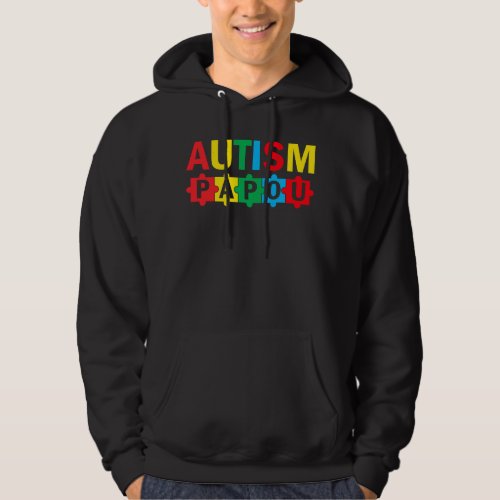 Autism Awareness Puzzle Ribbon Proud Autism Papou Hoodie