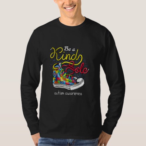 Autism Awareness Puzzle Shoe Be A Kind Sole  T_Shirt