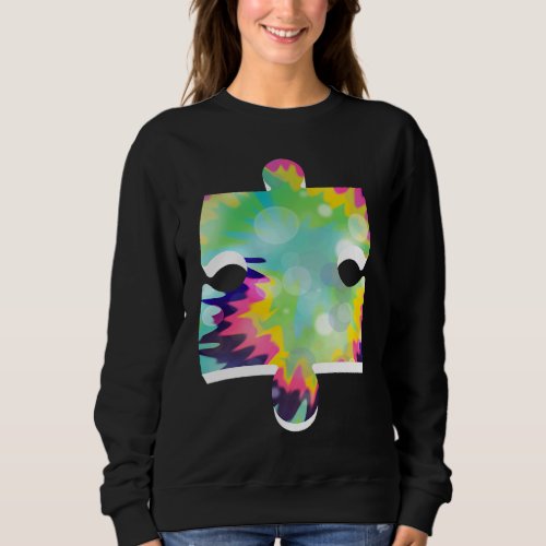 Autism Awareness Puzzle Tie Dye Clothing Autism Bo Sweatshirt