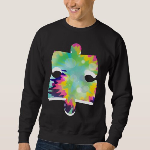 Autism Awareness Puzzle Tie Dye Clothing Autism Bo Sweatshirt