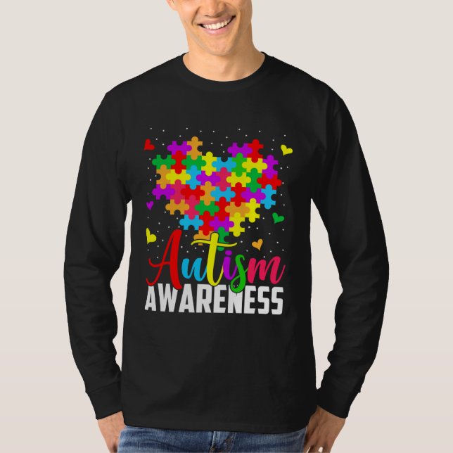 Autism Awareness Puzzle Tie Dye Support Love Boys  T-Shirt (Front)