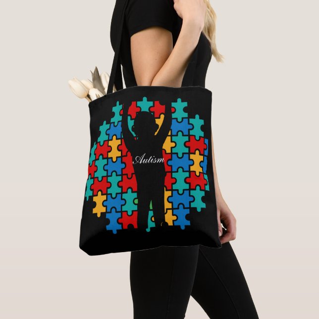 Autism Awareness  puzzle  Tote Bag (Close Up)