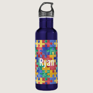 Autism awareness puzzle waterbottle stainless steel water bottle