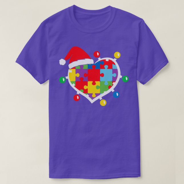 Autism Awareness Puzzle Xmas Autistic T-Shirt (Design Front)