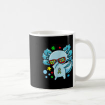 Autism Awareness Puzzles Ribbon With Axolotl Dabbi Coffee Mug