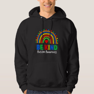 Autism Awareness Rainbow Colorful Day Be Kind Kids Hoodie