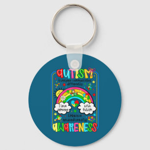 Autism awareness rainbow embrace neurodiversity keychain