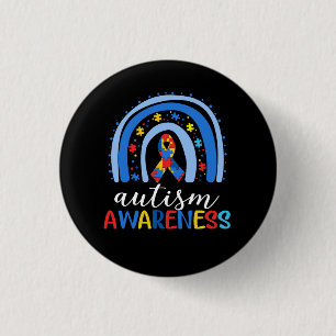 Autism Awareness Rainbow Puzzle Autism Awareness M Button