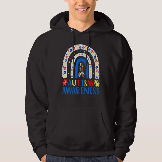 Autism Awareness Rainbow Puzzle Autism Awareness M Hoodie (Front)