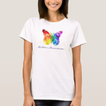 Autism Awareness Rainbow Puzzle Butterfly T-Shirt