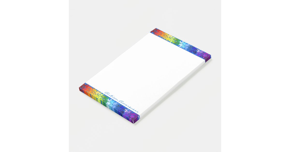 Autism Awareness Rainbow Puzzle Design Post-it Notes | Zazzle