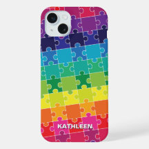 Autism Awareness Rainbow Puzzle Pieces