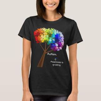 Autism Awareness Rainbow Puzzle Tree T-Shirt