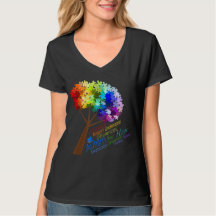 Autism Awareness Rainbow Puzzle Tree with Words