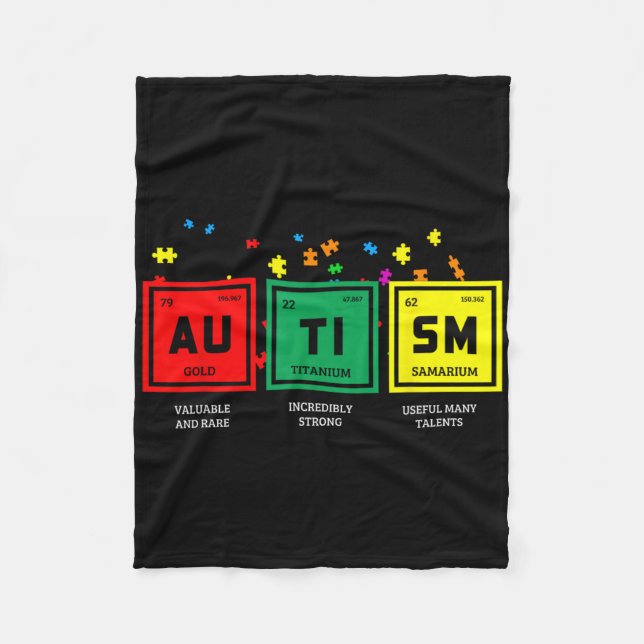 Autism Awareness Rare Strong Talent  Fleece Blanket (Front)