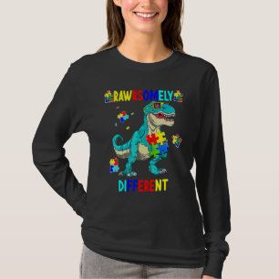 Autism Awareness Rawrsomely Different Dinosaur Din T-Shirt