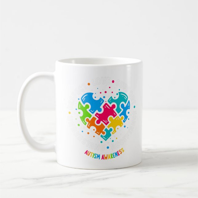 Autism Awareness Respect Love Support  Coffee Mug (Left)