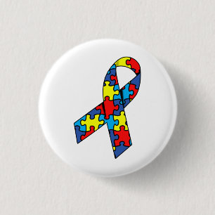 Autism Awareness Ribbon Button