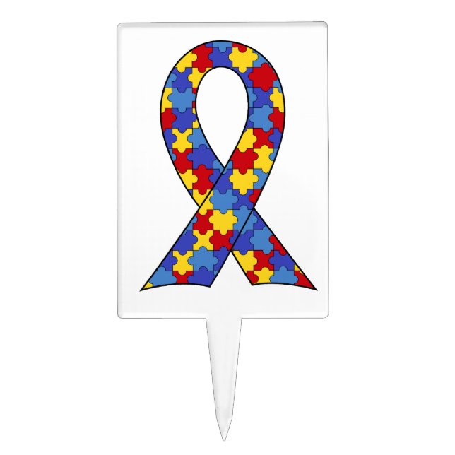 Autism Awareness  Ribbon Cake Topper (Front)