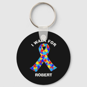Autism Awareness Ribbon Custom Fundraising Walk T Keychain