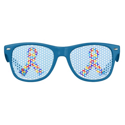 Autism Awareness Ribbon Cute Blue Kids Sunglasses