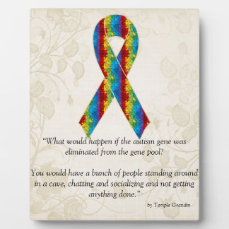 Autism Awareness Ribbon Design 2 Plaque
