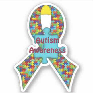 Autism Awareness Ribbon Die Cut Sticker Decal