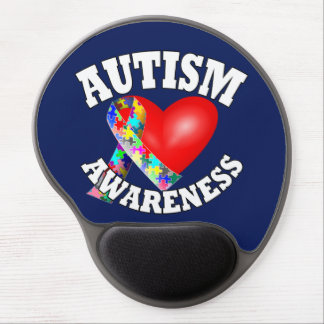 Autism Awareness Ribbon heart Gel Mouse Pad