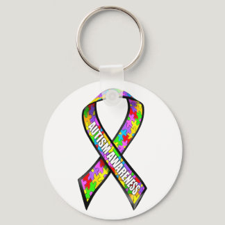 Autism awareness ribbon keychain