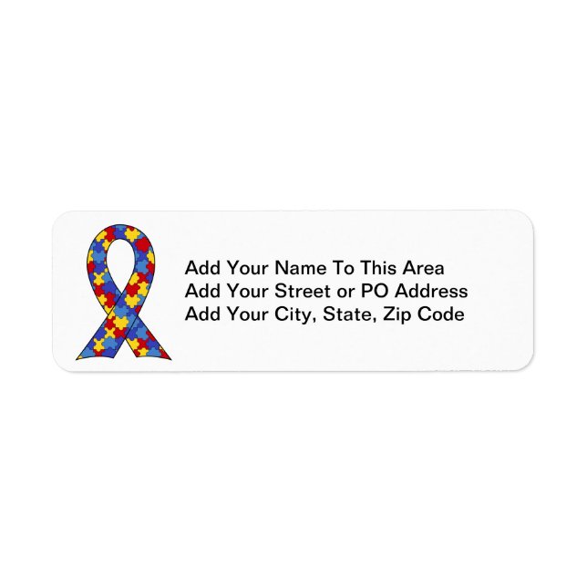 Autism Awareness  Ribbon Label (Front)
