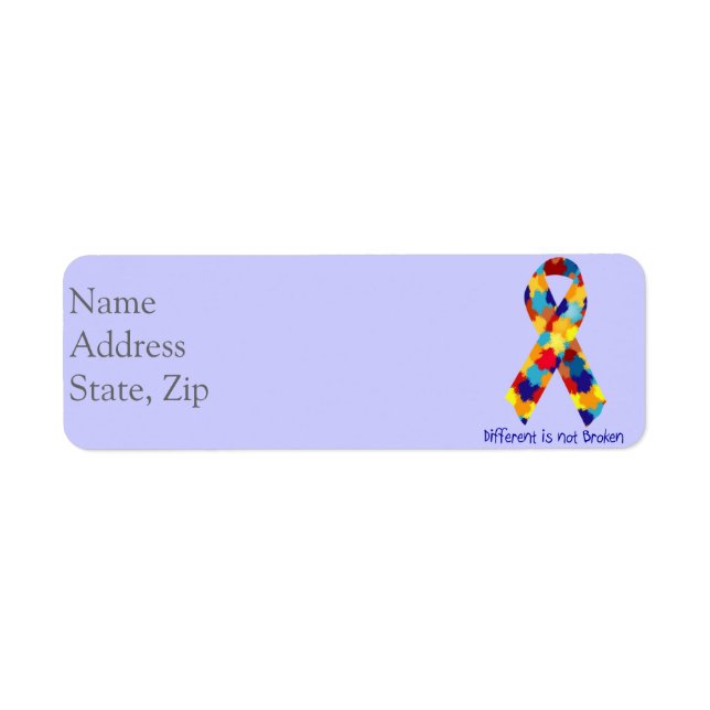 Autism Awareness Ribbon labels (Front)