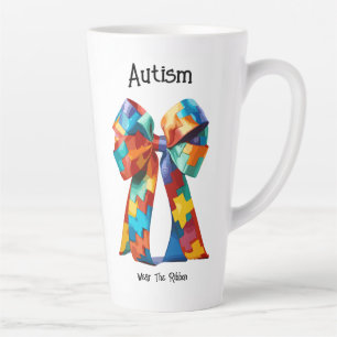 Autism Awareness Ribbon Latte Mug