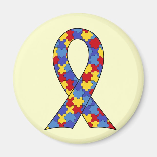 Autism Awareness  Ribbon Magnet (Front)