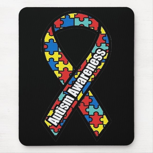 Autism Awareness Ribbon Mousepad (Front)