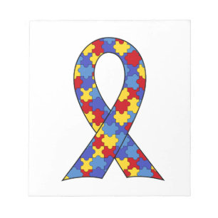 Autism Awareness Ribbon Notepad