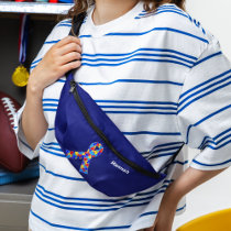Autism Awareness Ribbon Personalized Blue Fanny Pack