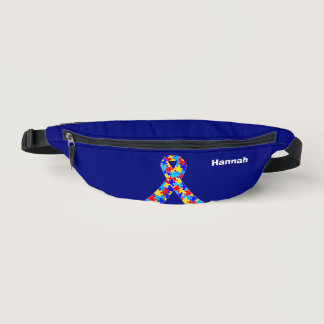 Autism Awareness Ribbon Personalized Blue Fanny Pack