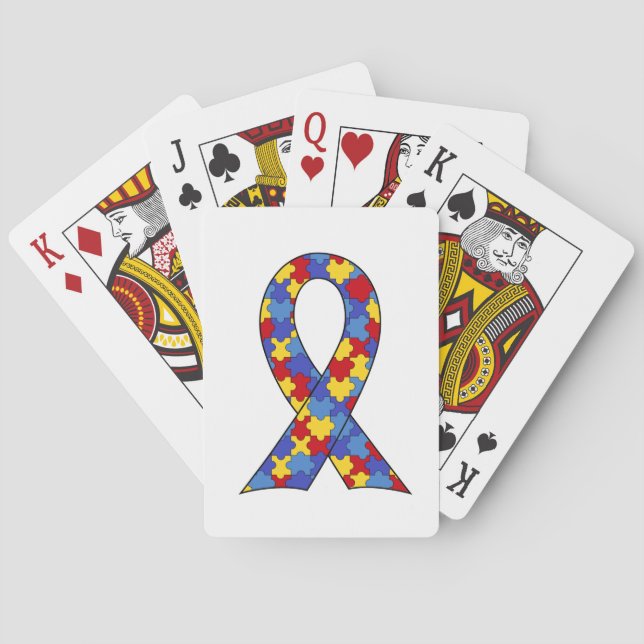 Autism Awareness  Ribbon Poker Cards (Back)