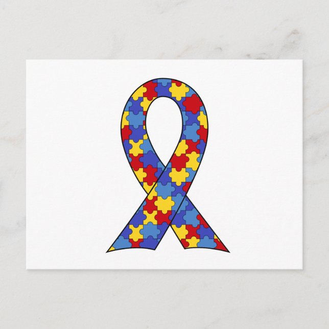 Autism Awareness  Ribbon Postcard (Front)