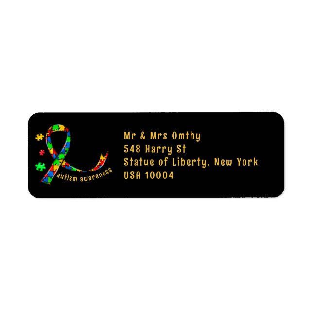 autism awareness ribbon puzzle piece aspergers label (Front)