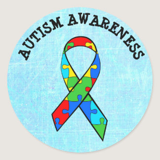 Autism Awareness Ribbon Puzzle Stickers