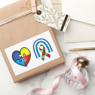 Autism Awareness Ribbon Rectangular Sticker