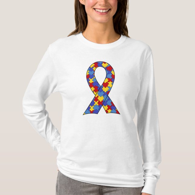 Autism Awareness  Ribbon T-Shirt (Front)